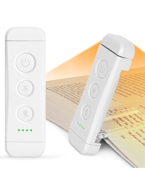 1001 USB Şarj Edilebilir Kitap Işığı, Kitapta Göz Bakımı Okuma Işığı Klipsi, 3 Renk ve 5 Parl