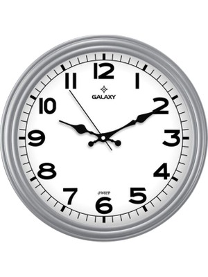 1001 D-200-G Klasik Kadran Gri Renk Sessiz Akar 30 cm Duvar Saati
