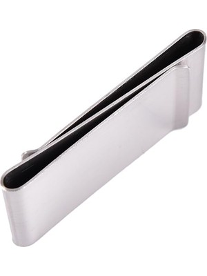 1001 Çift Taraflı Metal Geniş Kağıt Para Tokası Kart Tutucu Klips Cüzdan Ataş Gümüş 6cm x 3cm
