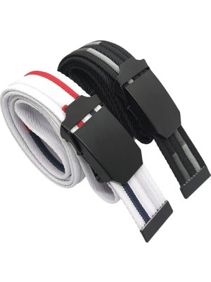 1001 2 Adet Erkek Kemer Siyah ve Beyaz Tactical Palaska Tarzı 4 cm