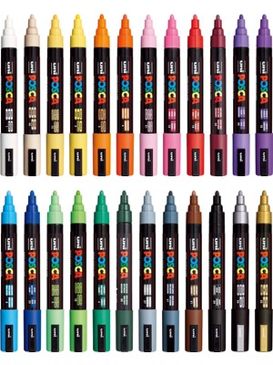 1001 Uni Posca Markör Kalem 5m Set 1.8-2.5 mm Keçe Uçlu (24'lü Set)