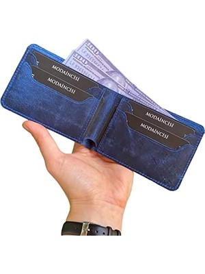 1001 Tulipa - Hakiki Deri Naturel Klasik Bifold Ince Tasarım Erkek Cüzdan, Gündelik Kullanım