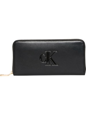 1001 Bold Ck Long Zip Around Kadın Cüzdan Black Tek Beden