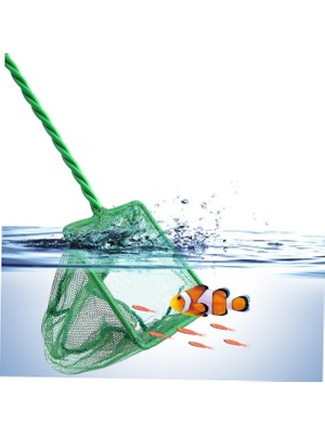 1001 Akvaryum Balık Kepçesi – Yeşil Dayanıklı Naylon File & Plastik Saplı El Kepçesi – Akvaryu
