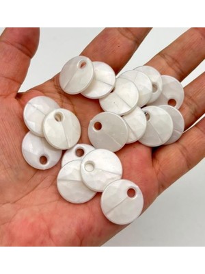 1001 Angel Çanta Aksesuar Krem Renk 2 cm Pul 100 gr (Sedef Görünümlü Plastik)