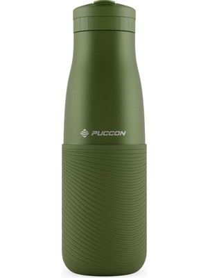 1001 Haki 500 ml Paslanmaz Çelik Termos - Silikon Kaplı (Dalga) Okul, Günlük, Kamp - 50022