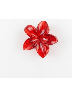 1001 Lotus Saç Tokası – Büyük Boy 8 Cm, Tekli Saç Tokası, Lotus Çiçeği Tasarımı (Kırmızı)