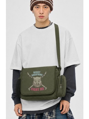 Fuddy Moda Unisex Inosuke Hashibira Demon Slayer Anime Baskılı Postacı Çantası