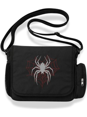 Fuddy Moda Unisex Heart Style Spider Web Baskılı Örümcek Postacı Çantası