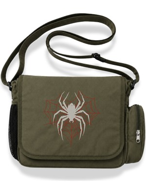 Fuddy Moda Unisex Heart Style Spider Web Baskılı Örümcek Postacı Çantası
