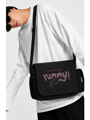 Fuddy Moda Unisex Justin Bieber Yummy Baskılı Postacı Çantası