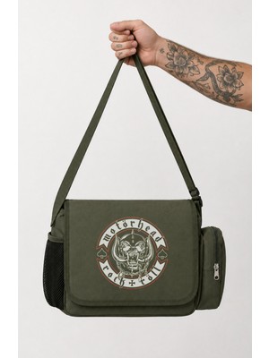 Fuddy Moda Unisex Rock Band Motörhead Rock Roll Yazılı Postacı Çantası