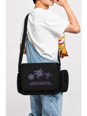 Fuddy Moda Unisex Ghostmaster Gengar Pokemon Baskılı Postacı Çantası