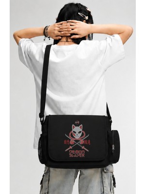 Fuddy Moda Unisex Sabito Mask Demon Slayer Anime Baskılı Postacı Çantası