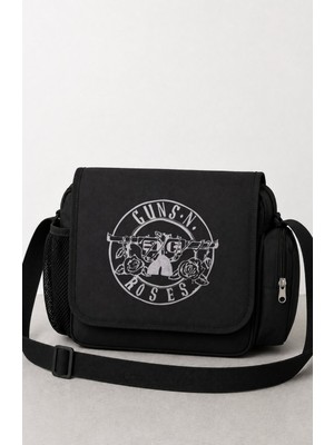 Fuddy Moda Unisex Rock Band Guns N Roses Baskılı Postacı Çantası
