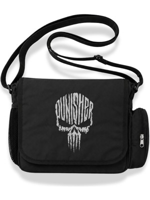 Fuddy Moda Unisex The Punisher Baskılı Postacı Çantası