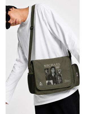 Fuddy Moda Unisex Michael Jackson Bad Baskılı Postacı Çantası