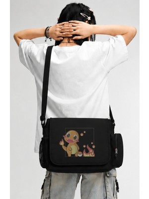 Fuddy Moda Unisex Charmander Pokemon Baskılı Postacı Çantası