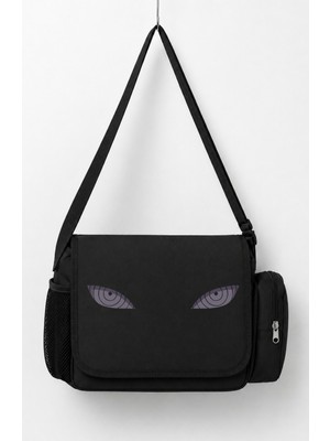 Fuddy Moda Unisex Naruto Rinnegan Eyes Anime Baskılı Postacı Çantası