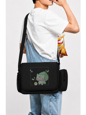Fuddy Moda Unisex Bulbasaur Pokemon Baskılı Postacı Çantası