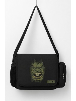 Fuddy Moda Unisex The Incredible Hulk Süper Kahraman Baskılı Postacı Çantası