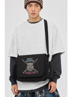 Fuddy Moda Unisex Inosuke Hashibira Demon Slayer Anime Baskılı Postacı Çantası