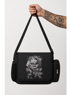 Fuddy Moda Unisex Chucky Wanna Play Baskılı Postacı Çantası