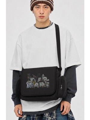 Fuddy Moda Unisex Star Wars Karakterleri Baskılı Postacı Çantası