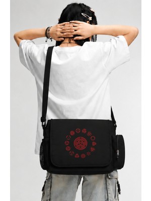 Fuddy Moda Unisex Naruto Mangekyou Sharingan Eyes Anime Baskılı Postacı Çantası