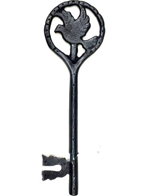 Uravas Store Güvercin Figürlü Dekoratif Anahtar, 242X78 mm - Büyük Boy Vintage Nostaljik Rustik Stil Aksesuar