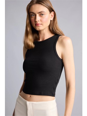 DeFacto Slim Fit Halter Yaka Fitilli Kaşkorse Atlet F3933AX26AU