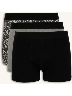 DeFacto Regular Fit Baskılı 3'lü Boxer D7515AX26AU