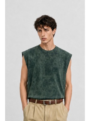 Respire Erkek Yıkamalı Tank Top Atlet Nefti