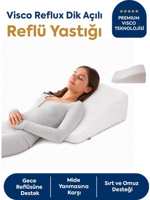 Homedius Viscotherm Reflux Dik Açılı Tencel Kumaş Reflü Yastığı 65x60x20 cm
