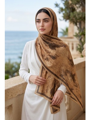 Eys Batik Desen Şal Serisi Camel