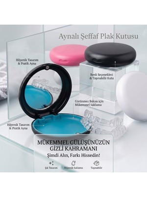 Orvion Aynalı Şeffaf Plak Kutusu Retainer Kabı Karışık Renk