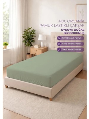 Days In Colours %100 Organik Pamuk Lastikli Çarşaf - 100x200 - Dolmabahçe Serisi