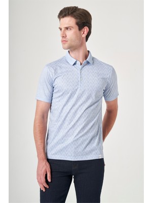 İmza Mavi-Lacivert Polo Yaka Kısa Kol Cepsiz Slim Fit Pamuklu Tişört 1011260159