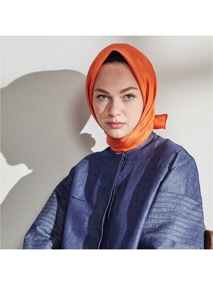 İpekevi Ipekevi Düz Twill Ipek Eşarp - Turuncu