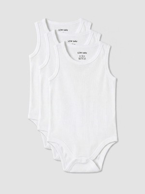 LC Waikiki Bisiklet Yaka Erkek Bebek Çıtçıtlı Body 3 Lü  (S6)