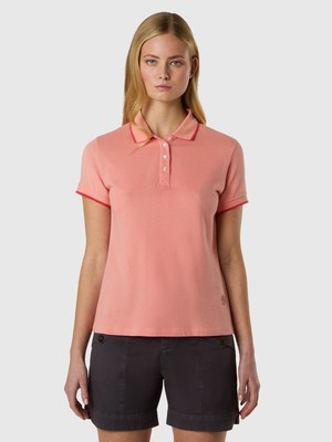 North Sails Slim Fit Kontrast Şerit Detaylı Pamuklu Kadın Polo Yaka Tişört