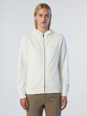 North Sails Regular Fit %100 Pamuk Tam Fermuarlı Kapüşonlu Kadın Sweatshirt