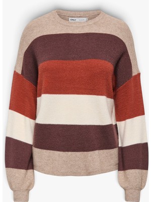 Only Onlatıa L/s Strıpe Pullov Knt Noos Kadın Beyaz Uk Gömlek - 15220044