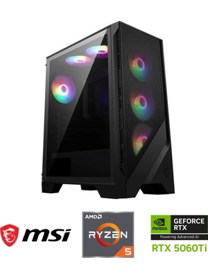 MSI Gzone Eco Amd Ryzen 5 7500F / Nvidia Rtx 5060 Tı  8gb / 16GB Ddr5 / 1tb M.2 SSD / Gaming Masaüstü Bilgisayar