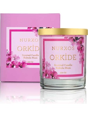 Nurxos Orkide Kokulu Mum 220 Gr – Çiçeksi Meyveli Soya Mumu - 9656