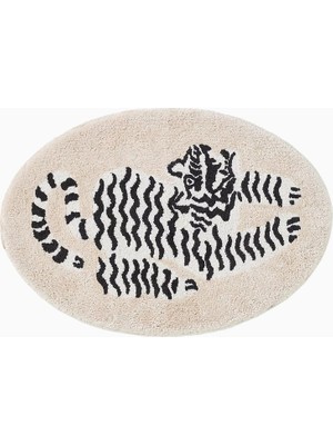 Anthropologie Isa Tiger Tencel ve Pamuklu Desenli Banyo Paspası