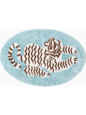 Anthropologie Isa Tiger Tencel ve Pamuklu Desenli Banyo Paspası