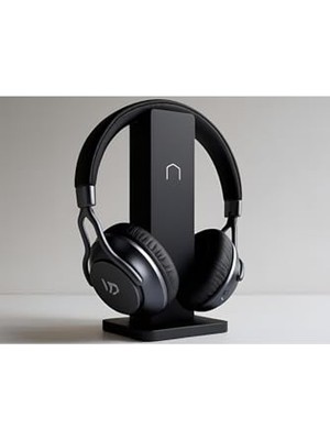 Frefly Store Muggle Design Siyah Over-Ear Kulaklık + Minimalist Kulaklık Standı – Masaüstü Düzenleyici & Oyun Siyah Tek Ebat