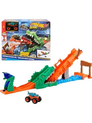 Frefly Store Hot Wheels Timsahı Devir Oyun Seti, Eğlenceli Araç Yarışları Için