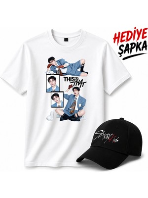 BarsDepo Seungmin Thıs That Tişört, Premıum Kalite Unisex Çocuk / Yetişkin (Şapka Hediyeli)